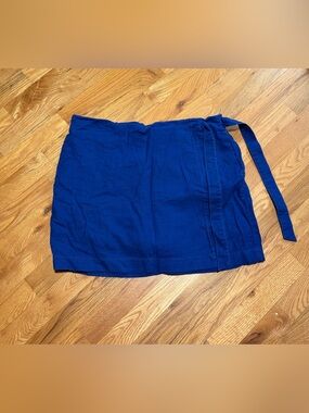Classic Blue Wrap Mini Skirt - Women